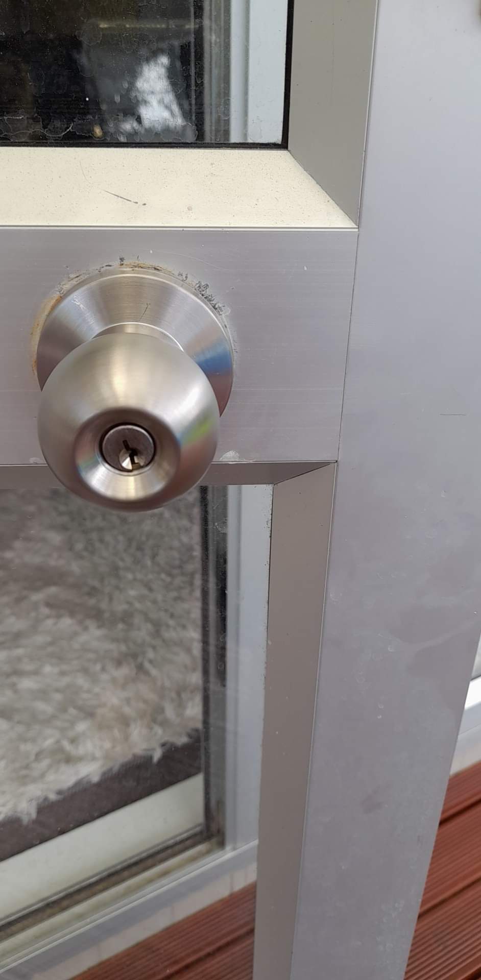 Stainless door knob lock fitted by McCarthy's Locksmiths